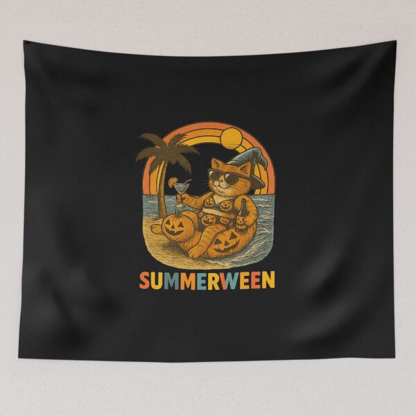 Item preview, Chill Witch Cat Summerween T-Shirt – Halloween Beach Vibes Design designed and sold by Mystara-muse.