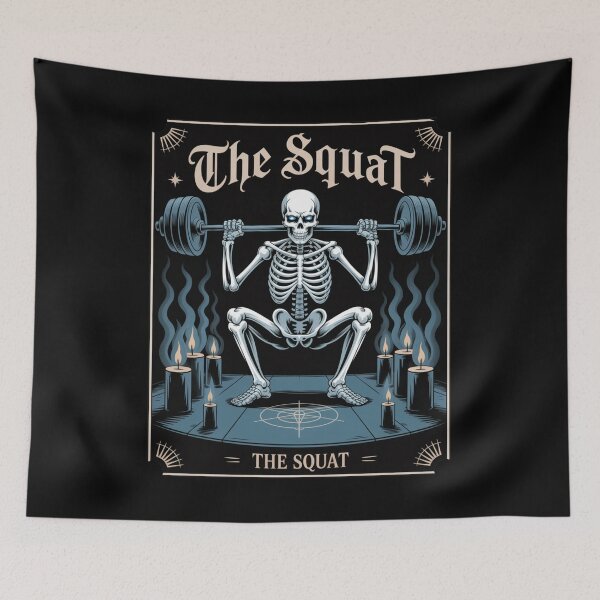 Item preview, The Squat – Gym Skeleton Tarot Card designed and sold by SignumShop.