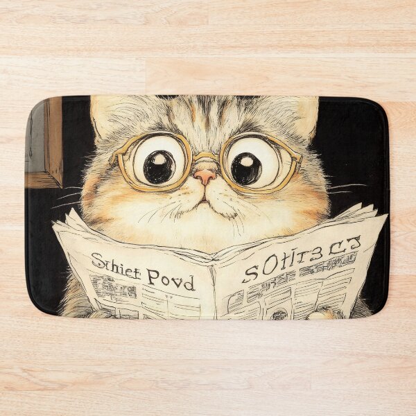 Item preview, Animal Toilet Curious Studious Scottish Fold Cat Reading Morning News designed and sold by juniorcastros.