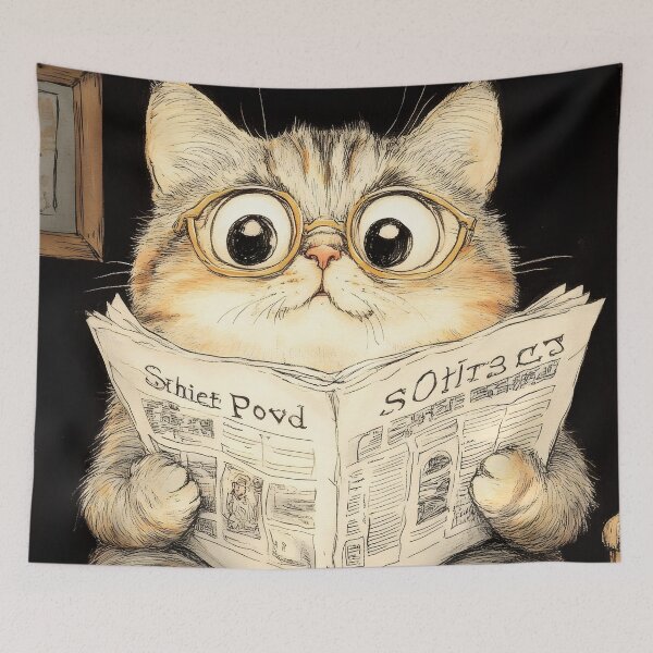 Item preview, Animal Toilet Curious Studious Scottish Fold Cat Reading Morning News designed and sold by juniorcastros.