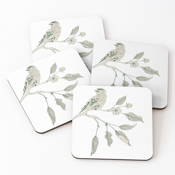 Item preview, Lilac breasted Roller bird with apple branch with flowers, fruits and leaves. designed and sold by MatyKotiv.