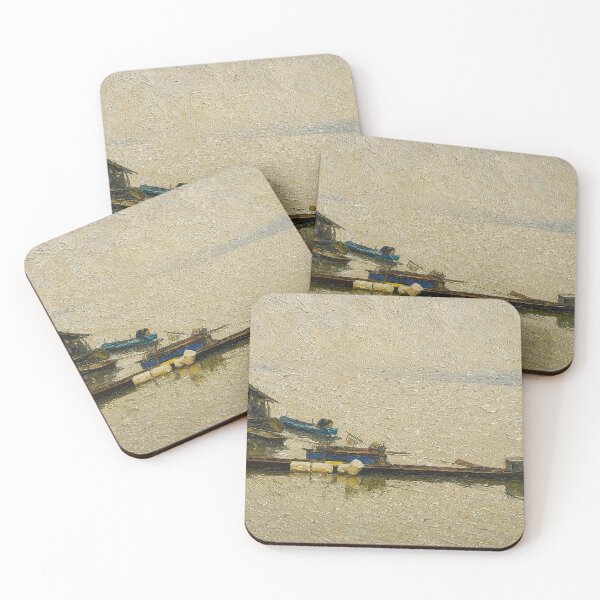 Item preview, Life Beside the Water – Textured Oil on Canvas designed and sold by PorRayong.