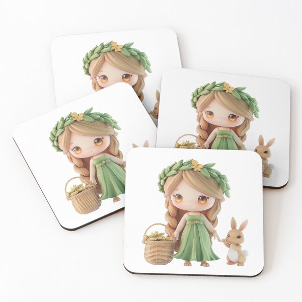 Item preview, Demeter Chibi – Greek Goddess of Earth, Wheat, and Spring designed and sold by GoldenChiArt.