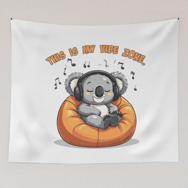 Item preview, Koala Chilling with Music on Bean Bag designed and sold by Tong4130.