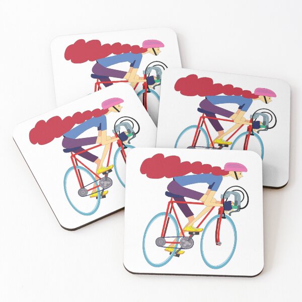Item preview, red-haired girl runner on a bike tour designed and sold by duxpavlic.