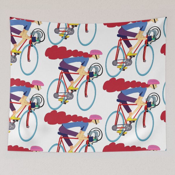 Item preview, red-haired girl runner on a bike tour designed and sold by duxpavlic.