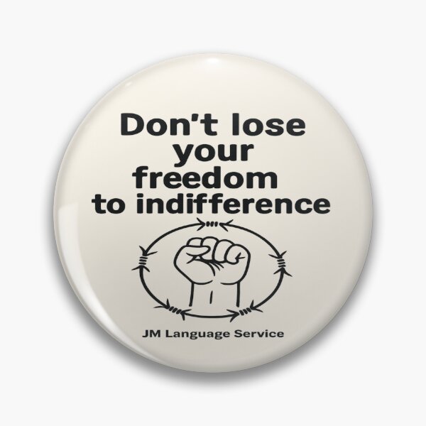Item preview, Don’t Lose Your Freedom to Indifference – Protest Typography Art designed and sold by JM Language Service.