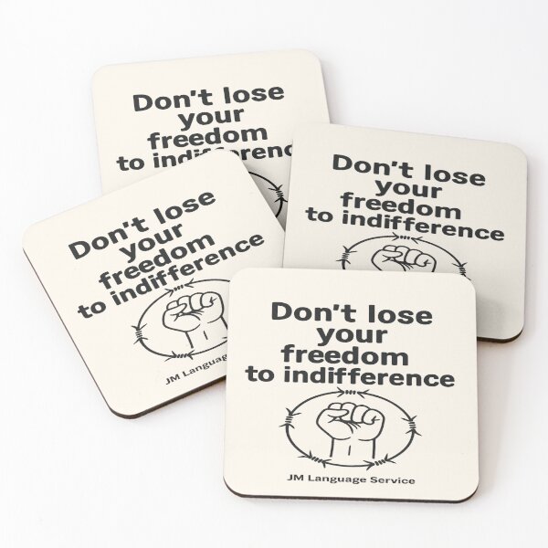 Item preview, Don’t Lose Your Freedom to Indifference – Protest Typography Art designed and sold by JM Language Service.