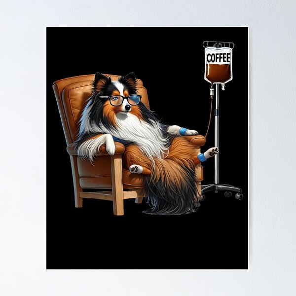 Item preview, Funny Shetland Sheepdog Coffee Drink Dog Lover designed and sold by Kimberley King Art  King Art.