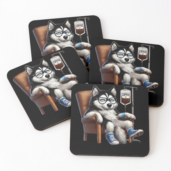 Item preview, Funny Siberian Husky Coffee Drink Dog Lover Dad Mom designed and sold by Kimberley King Art  King Art.