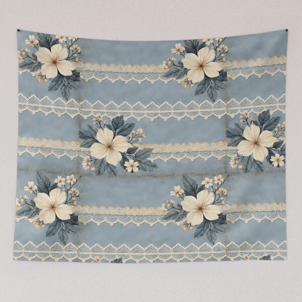 Item preview, Vintage Denim Floral Pattern designed and sold by Wordsmith-Wear.
