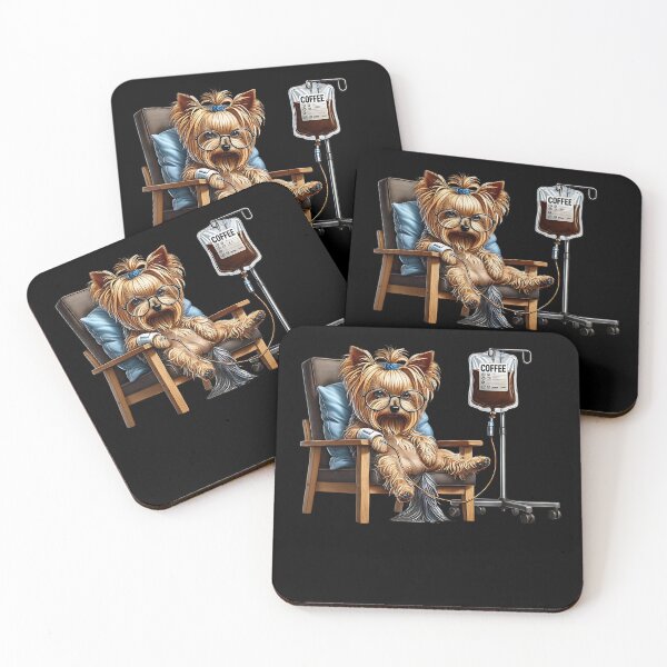 Item preview, Funny Yorkshire Terrier Coffee Drink Dog Lover Dad Mom designed and sold by Kimberley King Art  King Art.
