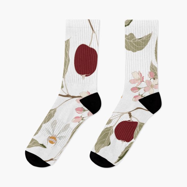 Item preview, Line apple branch with bee on it. Blooming branch of sakura apple tree seamless pattern. designed and sold by MatyKotiv.
