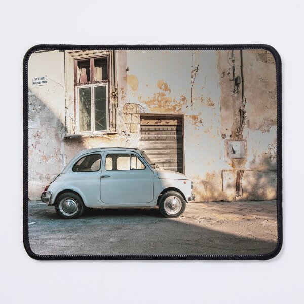 Item preview, Vintage Fiat 500 in Front of Weathered Mediterranean Wall designed and sold by MaverickCZ.