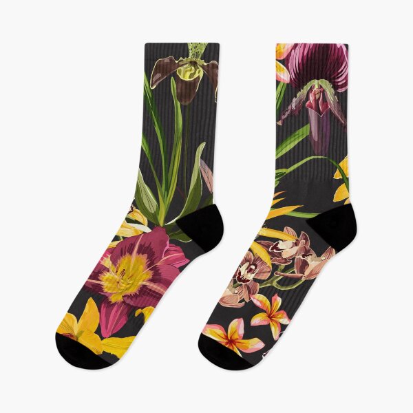 Item preview, Seamless Pattern. Tropical flowers. Magical lily, orchids, plumeria flowers. Realistic vector image. Print for all types of surfaces. Trendy print. designed and sold by MatyKotiv.