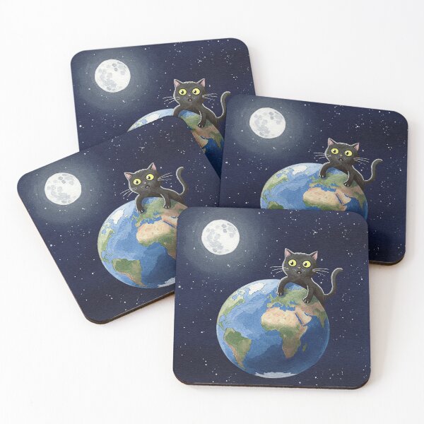 Item preview, Funny Black Cat Falling from Earth - Hilarious Outer Space Humour Art designed and sold by DaisyHouse.