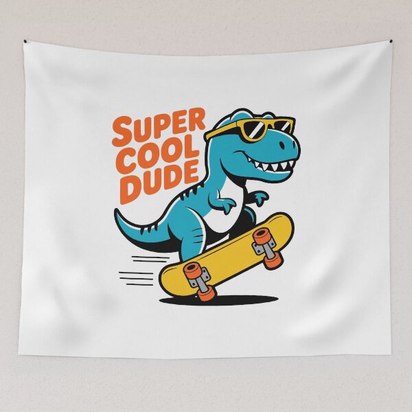 Item preview, Super Cool Dude T-Rex Scateboarding designed and sold by Traveldrawings.