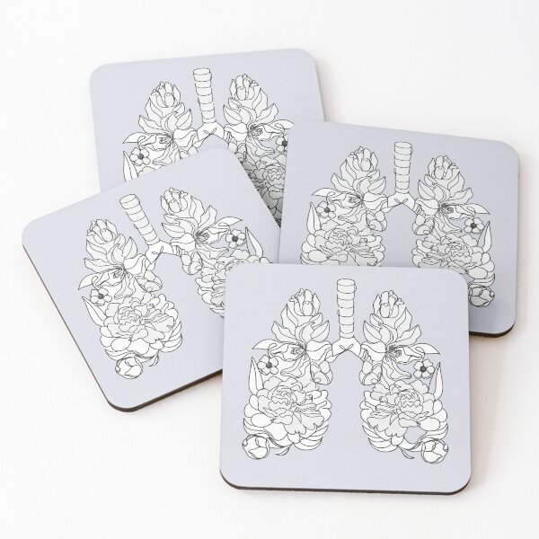 Item preview, Floral Lungs Botanical Line Art – Breathe in Nature designed and sold by Broken Minimalister.