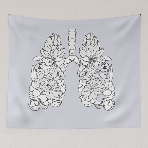 Item preview, Floral Lungs Botanical Line Art – Breathe in Nature designed and sold by Broken Minimalister.