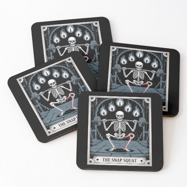Item preview, The Snap Squat – Funny Gym Injury Skeleton Tarot designed and sold by SignumShop.