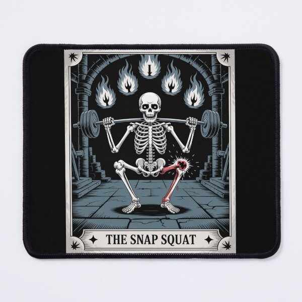 Item preview, The Snap Squat – Funny Gym Injury Skeleton Tarot designed and sold by SignumShop.