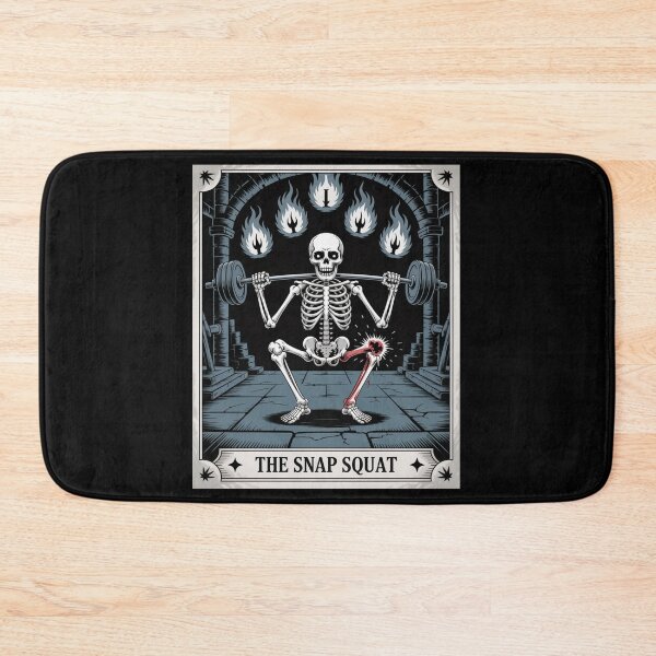 Item preview, The Snap Squat – Funny Gym Injury Skeleton Tarot designed and sold by SignumShop.