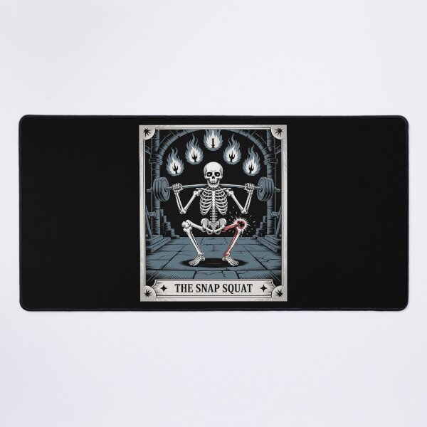 Item preview, The Snap Squat – Funny Gym Injury Skeleton Tarot designed and sold by SignumShop.