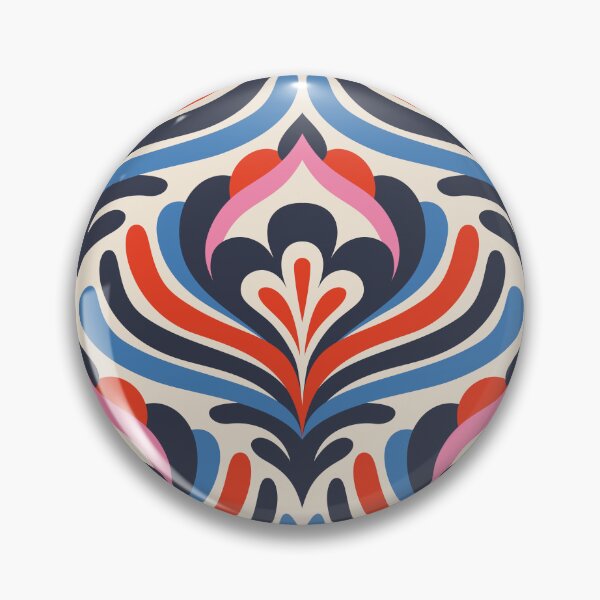 Item preview, Abstract Vintage Blossoms Blue / Red (3473 A) designed and sold by RouCouCou.