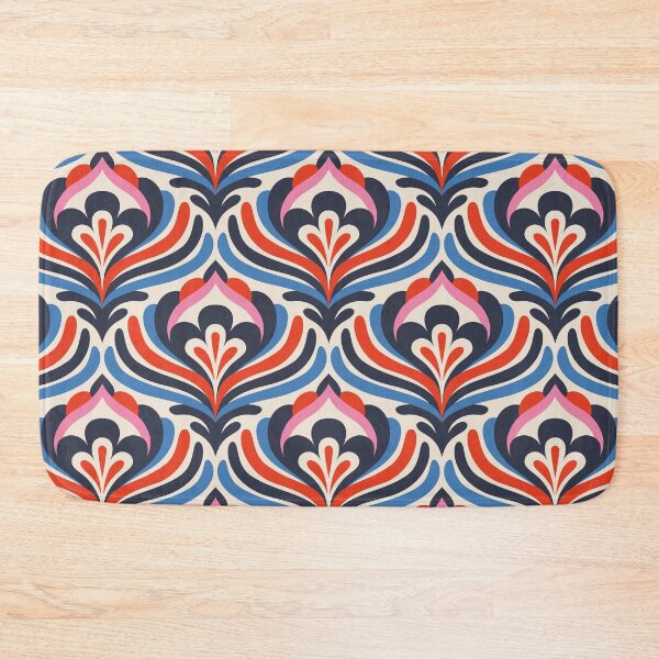 Item preview, Abstract Vintage Blossoms Blue / Red (3473 A) designed and sold by RouCouCou.
