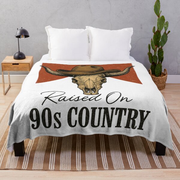 Item preview, Raised on 90s Country Skull Cowboy Hat Design designed and sold by Sonchai Paladsai.
