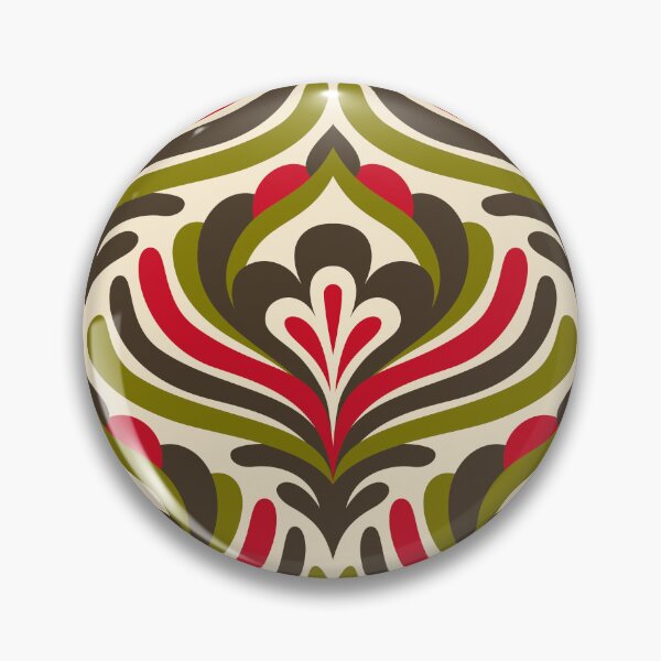 Item preview, Abstract Vintage Blossoms / Red - Green (3473B) designed and sold by RouCouCou.