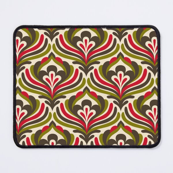 Item preview, Abstract Vintage Blossoms / Red - Green (3473B) designed and sold by RouCouCou.