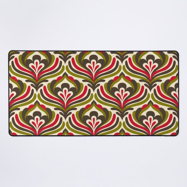 Item preview, Abstract Vintage Blossoms / Red - Green (3473B) designed and sold by RouCouCou.