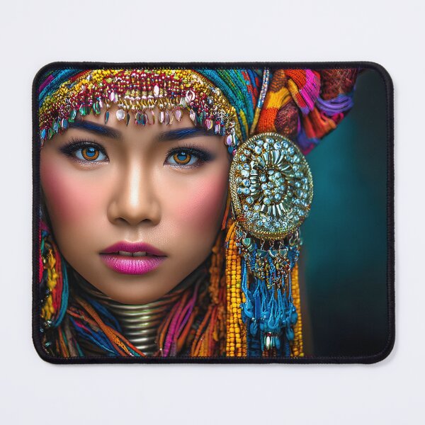 Item preview, Beautiful Woman in Colorful Traditional Headgear designed and sold by Artessie.