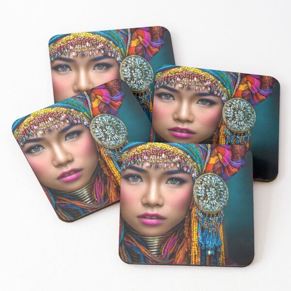 Item preview, Beautiful Woman in Colorful Traditional Headgear designed and sold by Artessie.