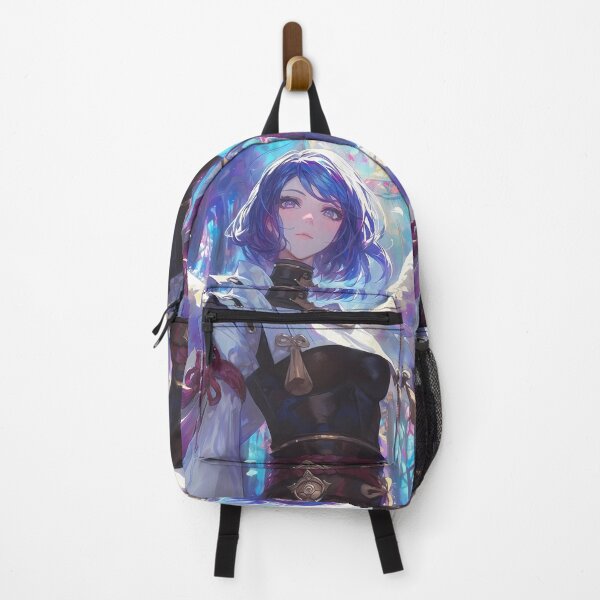 Item preview, Kujou Sara Genshin Blue Hair Angel Anime Girl Wings Stained Glass Serene Beauty designed and sold by earlobejerk.