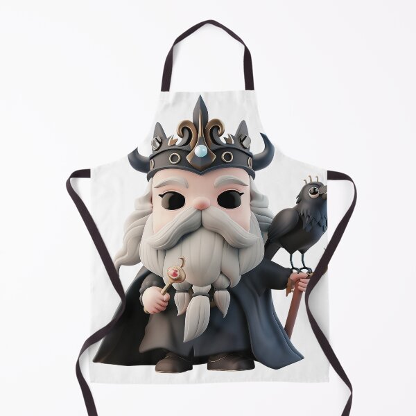 Item preview, Chibi Odin – Norse Allfather with Raven and Staff designed and sold by GoldenChiArt.