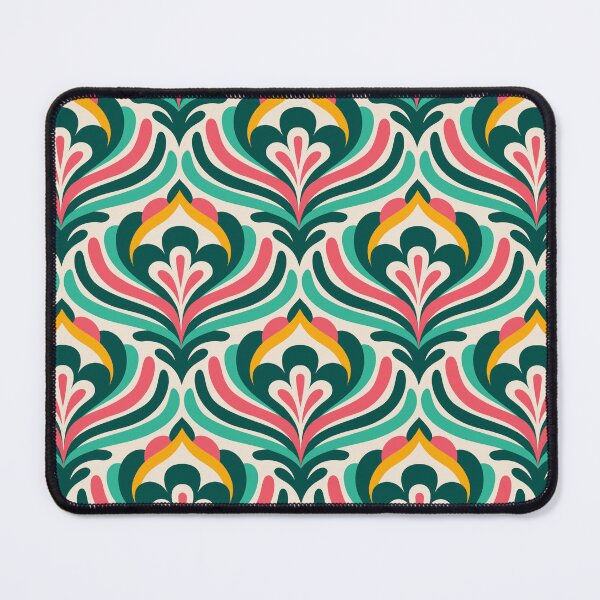 Item preview, Abstract Vintage Blossoms / Green-Pink-Yellow (3473C) designed and sold by RouCouCou.