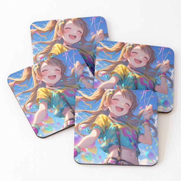 Item preview, Kotori Minami Love Brown Hair Anime Girl Party Balloons Confetti Joyful Smile designed and sold by earlobejerk.