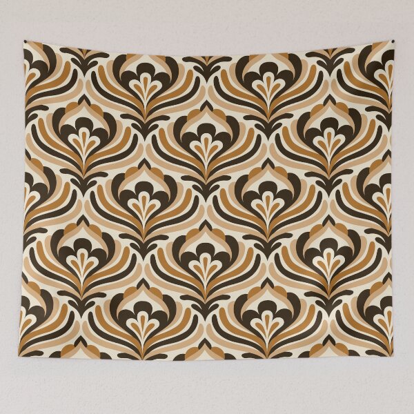 Item preview, Abstract Vintage Blossoms / Beige - Brown (3473D) designed and sold by RouCouCou.