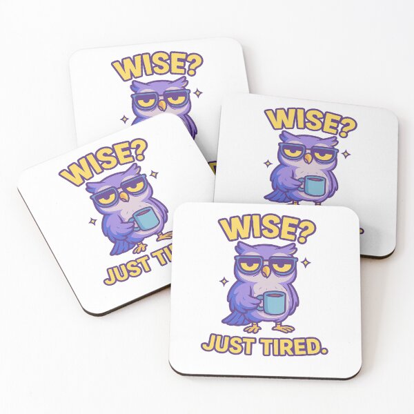 Item preview, Exhausted Owl – Wise? No. Just Tired. Funny Animal Quote designed and sold by Domci.
