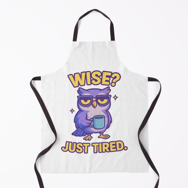 Item preview, Exhausted Owl – Wise? No. Just Tired. Funny Animal Quote designed and sold by Domci.