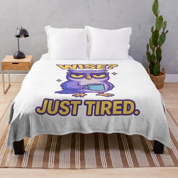 Item preview, Exhausted Owl – Wise? No. Just Tired. Funny Animal Quote designed and sold by Domci.