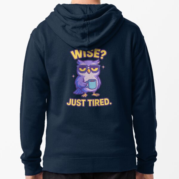 Artikel-Vorschau von Exhausted Owl – Wise? No. Just Tired. Funny Animal Quote, designt und verkauft von Domci.