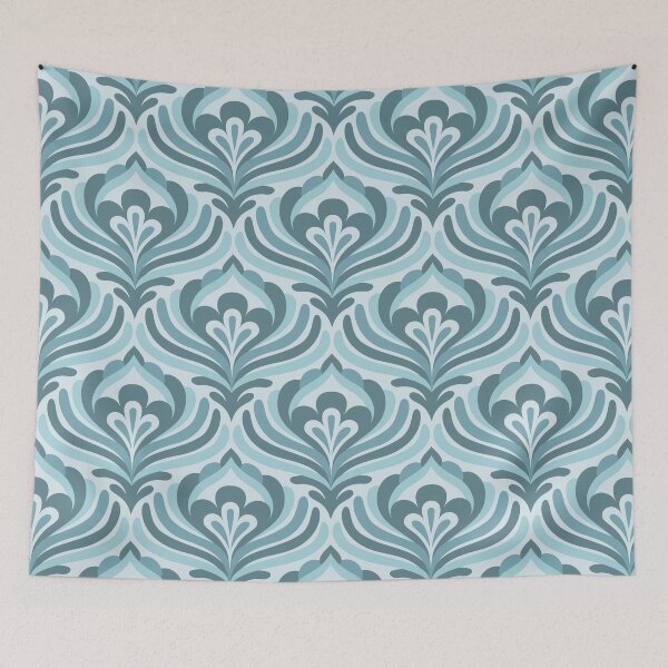 Item preview, Abstract Vintage Blossoms, Blue (3473 F) designed and sold by RouCouCou.
