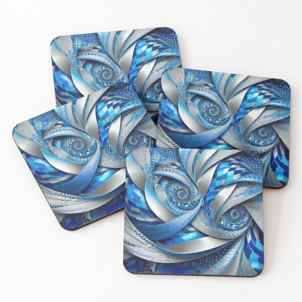 Item preview, Abstract Blue and Silver designed and sold by Vicky Brago-Mitchell®.