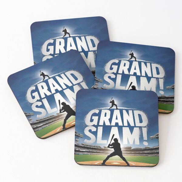 Item preview, Motivational Silhouette of a baseball player in A baseball field  playing baseball with a big phrase "GRAND SLAM!" in centre. designed and sold by Giulivo Store Graphic.
