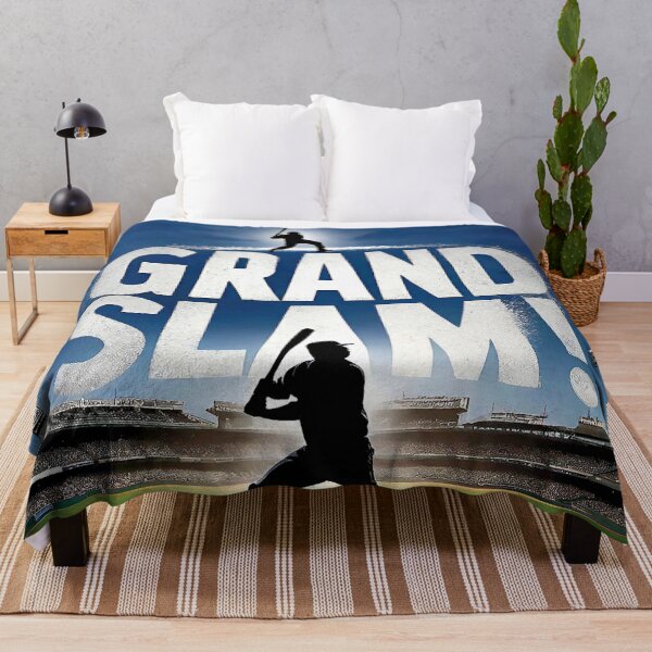Item preview, Motivational Silhouette of a baseball player in A baseball field playing baseball with a big phrase "GRAND SLAM!" in centre. designed and sold by Giulivo Store Graphic.