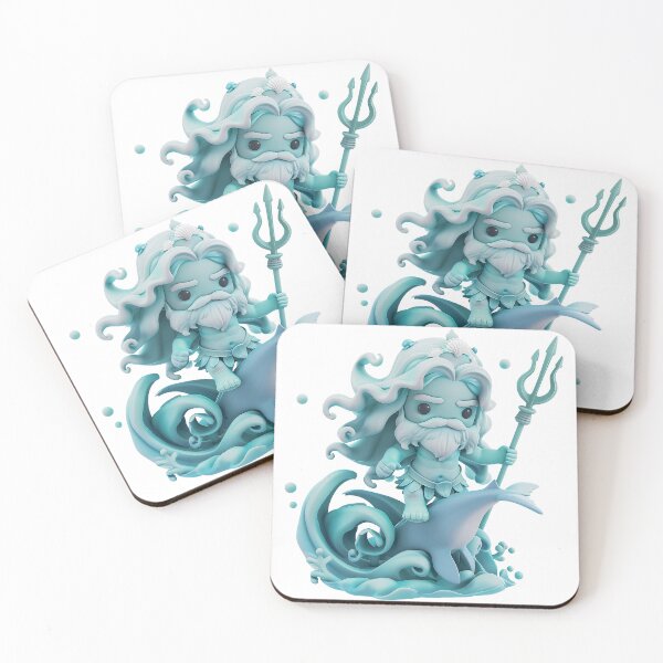 Item preview, Poseidon the Sea King – Mythical Ocean God in Cute Style designed and sold by GoldenChiArt.