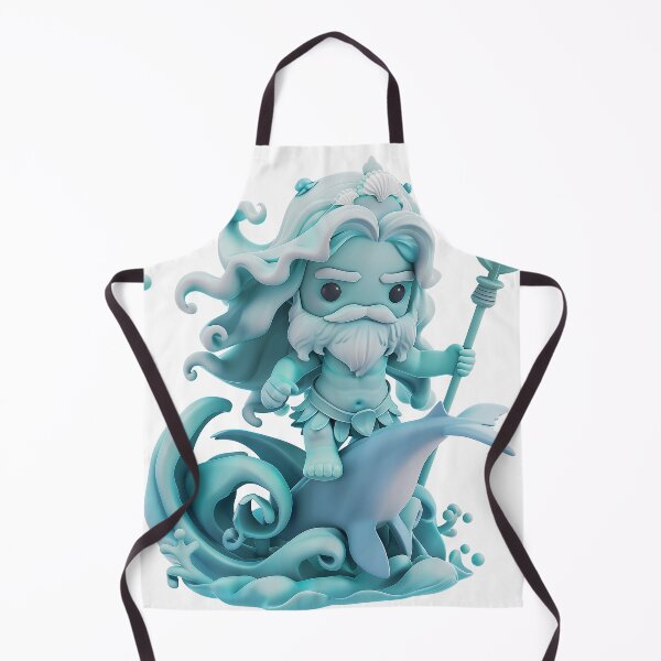 Item preview, Poseidon the Sea King – Mythical Ocean God in Cute Style designed and sold by GoldenChiArt.